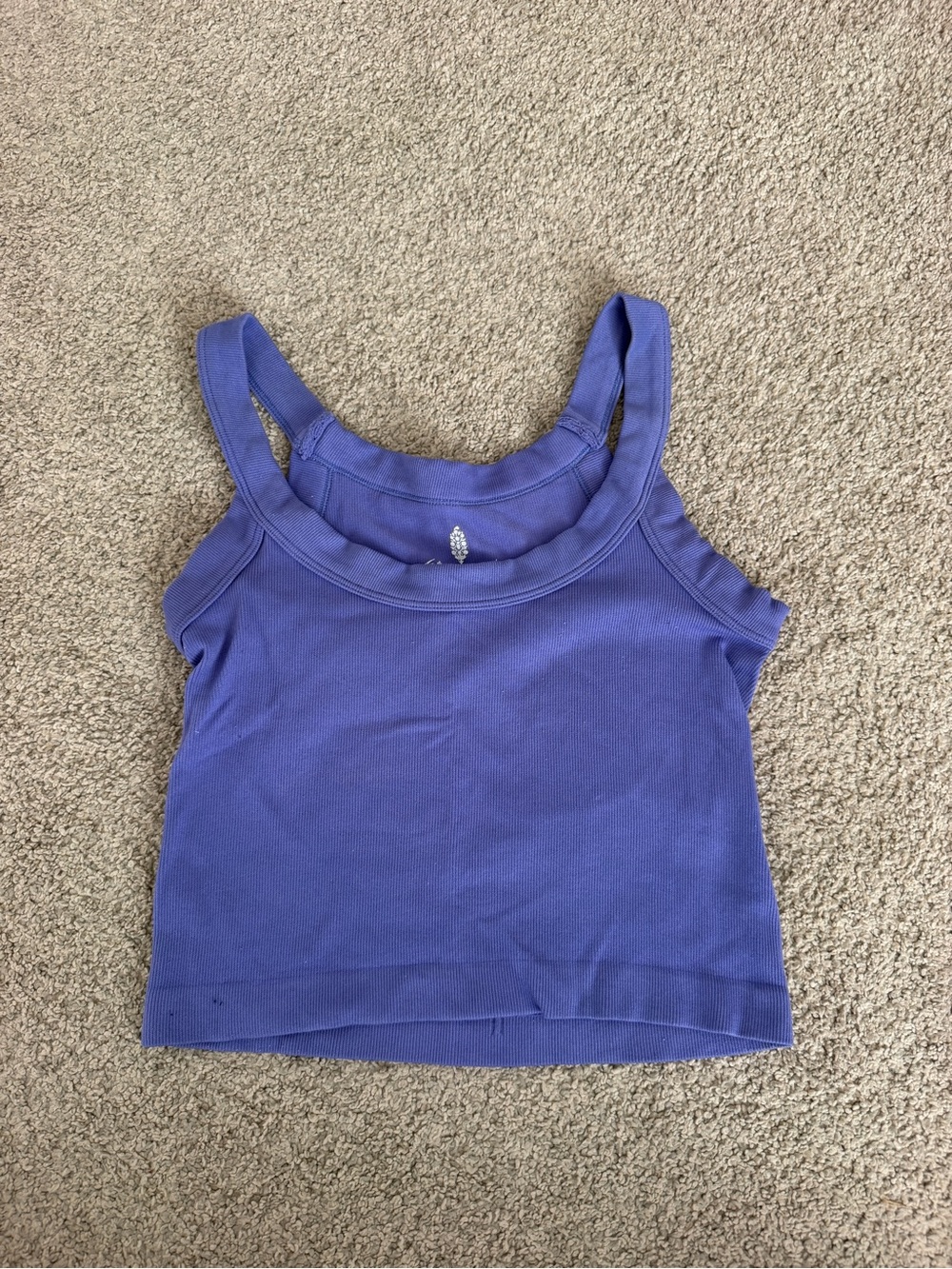 FP Movement by Free People Indigo Ribbed Crop Tank